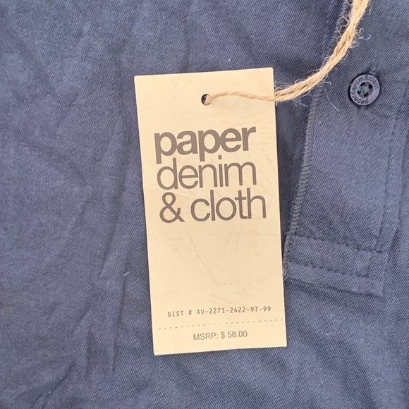 Paper Denim & Cloth mens navy blue t-shirt sz. M style: M3BGWJHENNY. - Picture 3 of 8